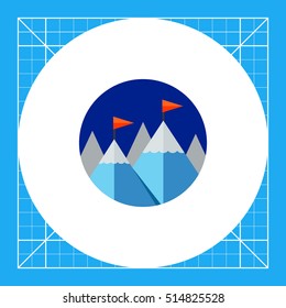 Achievement Concept Icon with Mountains