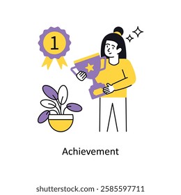 Achievement Concept vector illustration.  isolated on white Background.