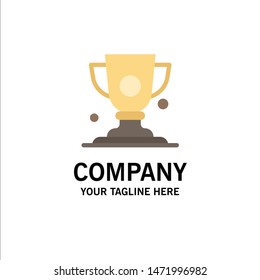 Achievement, Cup, Prize, Trophy Business Logo Template. Flat Color