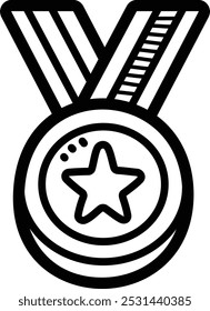 Achievement doodle vector icon and illustration