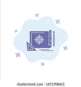 Achievement, File, File Target, Marketing, Target Blue Icon on Abstract Cloud Background