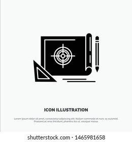 Achievement, File, File Target, Marketing, Target solid Glyph Icon vector. Vector Icon Template background