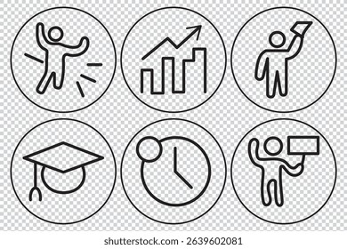 Achievement, First Place Glory, Unmatched Performance, Recognition, Success Journey, Leadership, Excellence, Dedication Editable vector icon symbol set EPS 10