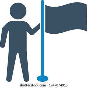 Achievement flag icon (vector illustration)