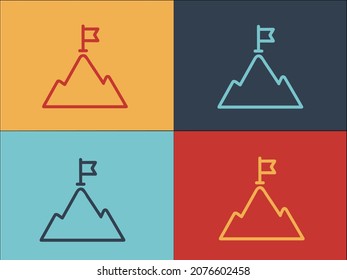 Achievement Flag Logo Template, Simple Flat Icon Of flag,achievement,success