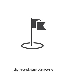 Achievement flag vector icon. filled flat sign for mobile concept and web design. Goal flag glyph icon. Symbol, logo illustration. Vector graphics