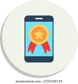 Achievement Flat Circle Style Icon