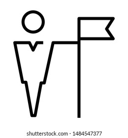 Achievement flat vector line icon