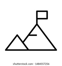 Achievement flat vector line icon