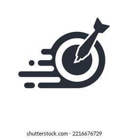 Achievement of the goal. Purposefulness. Vector linear icon isolated on white background.