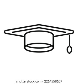 Achievement graduation hat icon outline vector. College diploma. Graduate student