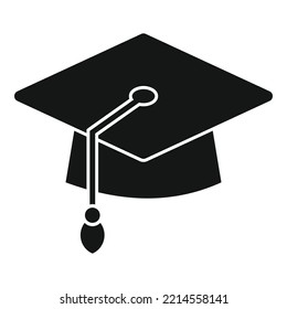 Achievement graduation hat icon simple vector. College diploma. Graduate student