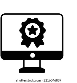 Logro Medio Icono de vector de glifo que se puede modificar fácilmente

