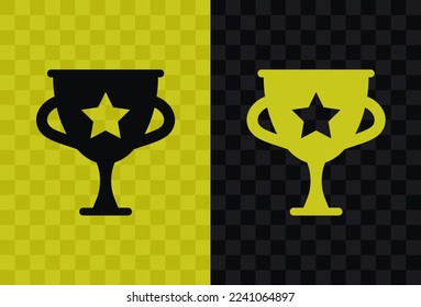 Achievement, high quality vector silhouette icon. Achievement icon silhouette isolated on dark and light transparent backgrounds, Achievement symbol.