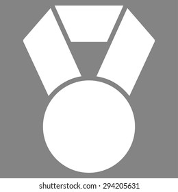 Achievement icon from Competition & Success Bicolor Icon Set. Vector style: flat symbols, white color, rounded angles, gray background.