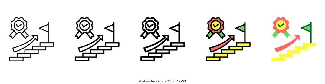 Achievement Icon With Differences and Colors Style Illustration