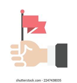 achievement icon flat color vector illustration . business symbol