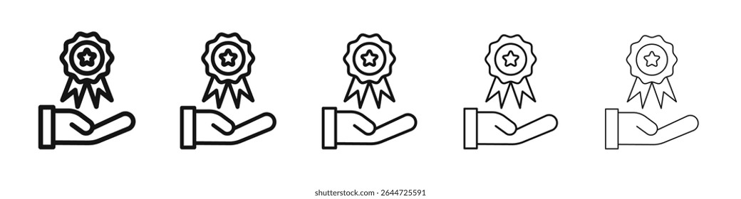 Achievement icon flat illustration set logo