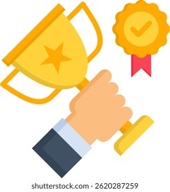 Achievement Icon Flat Vector Illustration