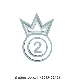 achievement icon. medal and crown vector. stars numbers one, two and three. gold, silver and bronze. competition, results, struggle. mixed design style