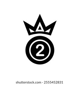 achievement icon. medal and crown vector. stars numbers one, two and three. gold, silver and bronze. competition, results, struggle. solid design style