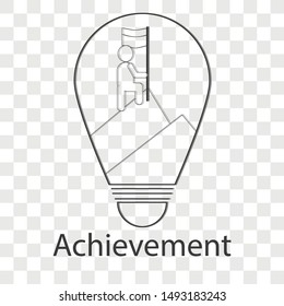 Achievement icon on transparency background. Line vector illustration for web page.