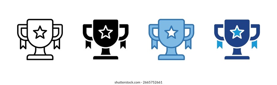 Achievement icon set multiple style collection