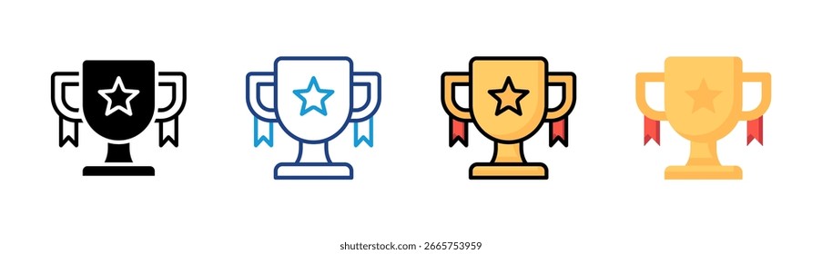 Achievement icon set multiple style collection