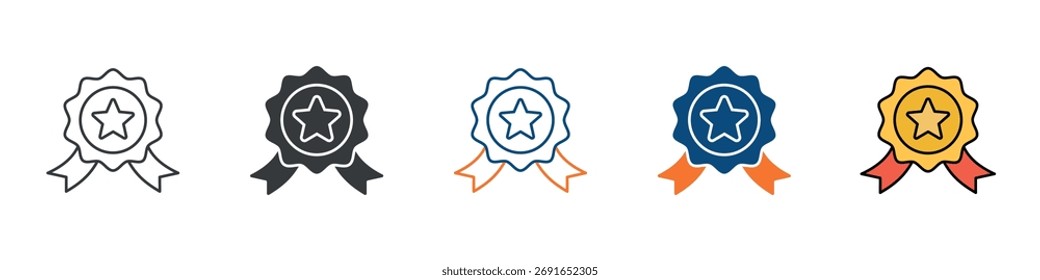 Conjunto de iconos de logros Colección de estilos múltiples