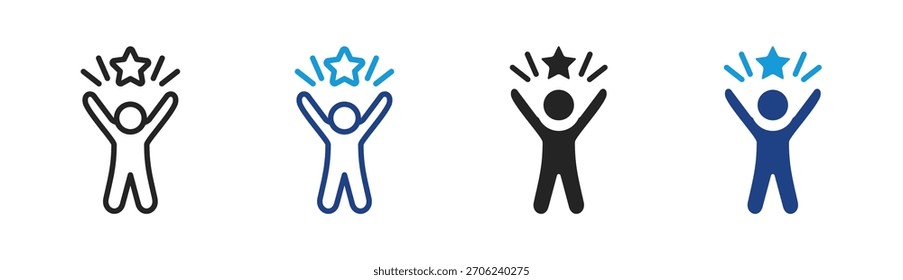 Achievement icon set multiple style collection