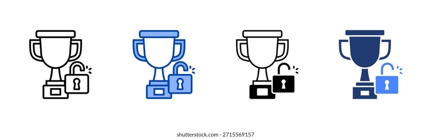 Conjunto de iconos de logros colección de estilos múltiples