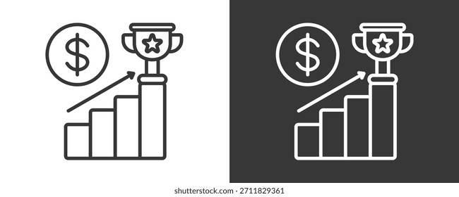 Achievement Icon Set Vektorgrafik-Kollektion einzeln auf Schwarz und Weiß