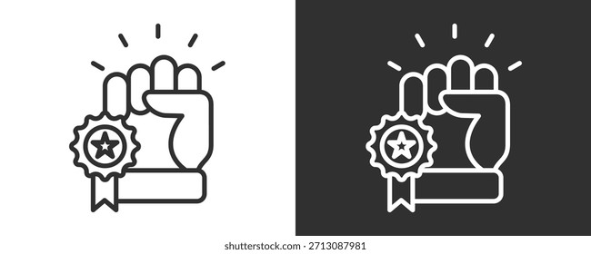 Conjunto De Iconos De Logro Colección De Vector Aislada En Blanco Y Negro