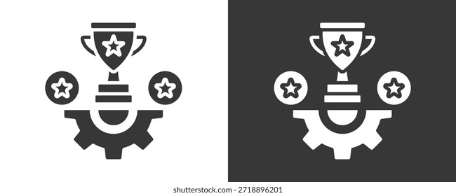 Achievement Icon Set Vector Collection Isolated In Black And White