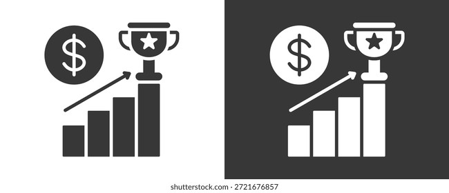 Conjunto De Ícones De Conquista Coleção De Vetores Isolados Em Preto E Branco