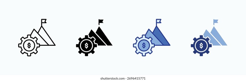 Vector aislado de la colección del estilo múltiple de la hoja del icono del logro