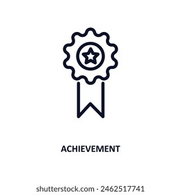 achievement icon. Thin line achievement icon from business and analytics collection. Outline vector isolated on white background. Editable achievement symbol can be used web and mobile