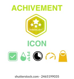 Achievement and Icon Unique for UI or UX to Business Gym or Fitness App