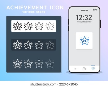 Achievement icon vector isolated on white background.