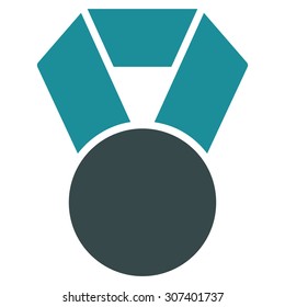 Achievement icon. Vector style is flat bicolor symbols, soft blue colors, rounded angles, white background.