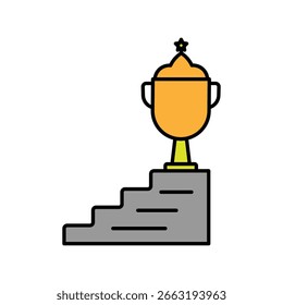 Ícone de conquista com ilustração de estoque de vetor de fundo branco