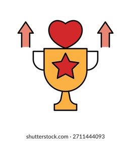 Achievement icon with white background vector stock illustration