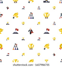 achievement icons pattern seamless. Included editable flat Leadership, business hero, competition, success, attainment, champion, award icons. achievement icons for web and mobile.