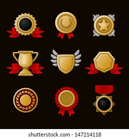Achievement icons set