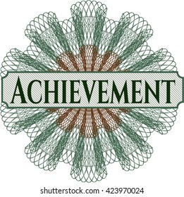 Achievement inside a money style rosette