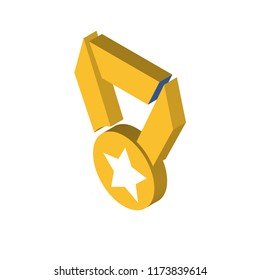 Achievement isometric left top view 3D icon