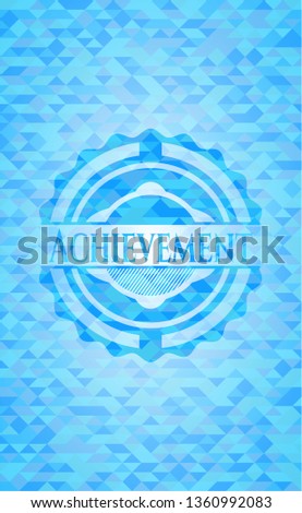 Achievement light blue mosaic emblem