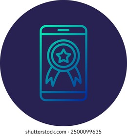 Achievement Line Gradient Icon Design