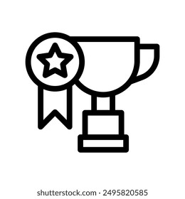 achievement line icon illustration vector graphic. Simple element illustration vector graphic, suitable for app, websites, and presentations isolated on white background