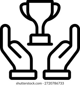 Vector de ilustración de icono de línea de logro